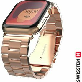 Pásek Swissten Apple Watch kovový 40mm růžovo-zlat